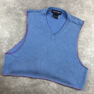 Vintage Polo Ralph Lauren Vest Women's L Blue Golf Light Knit Vest Preppy